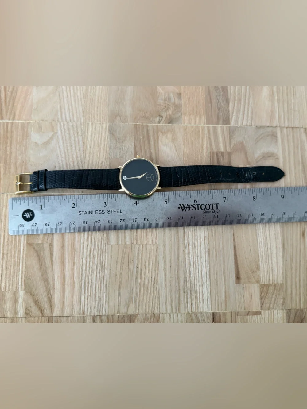 Wittnauer Longines Ultra Rare Mercedes Watch Diamond Black Dial in Original Box
